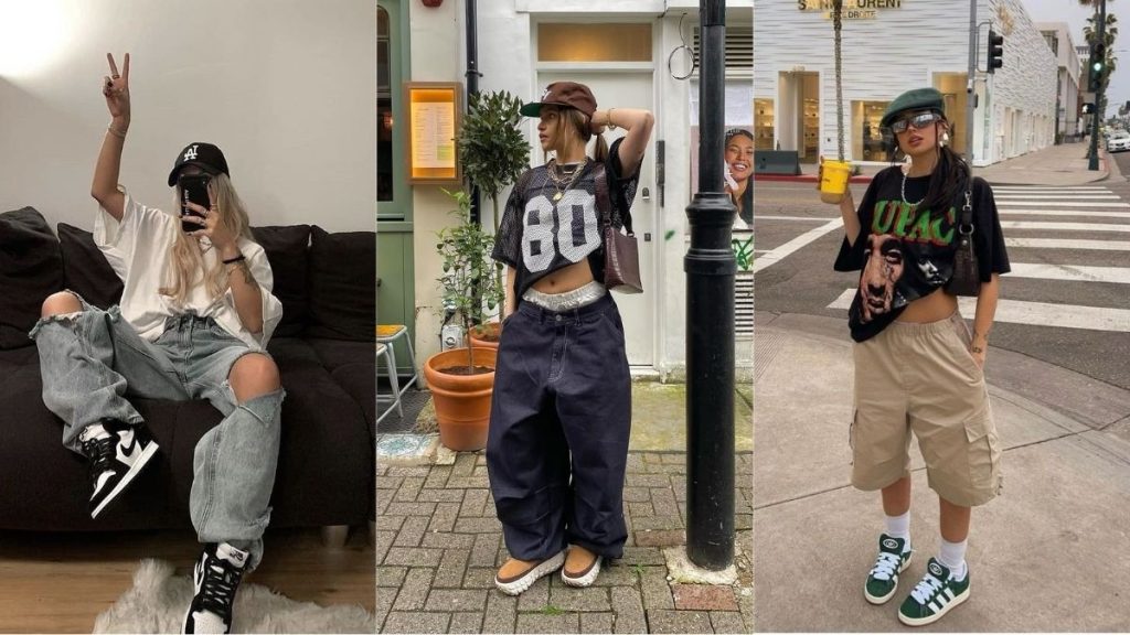 Outfit estilo streetwear con zapatillas y hoodie
